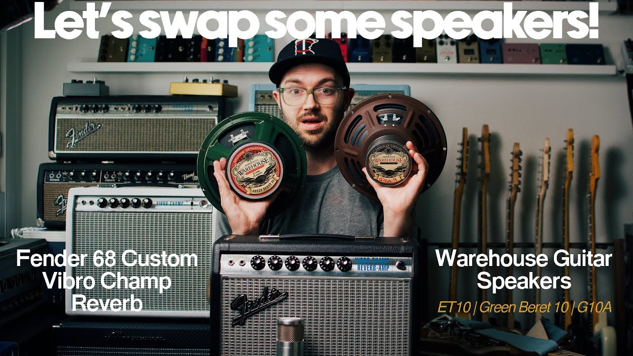 Warehouse Guitar Speakers Shootout! | ET10, Green Beret 10 and G10A | Fender 68 Custom Vibro Champ
