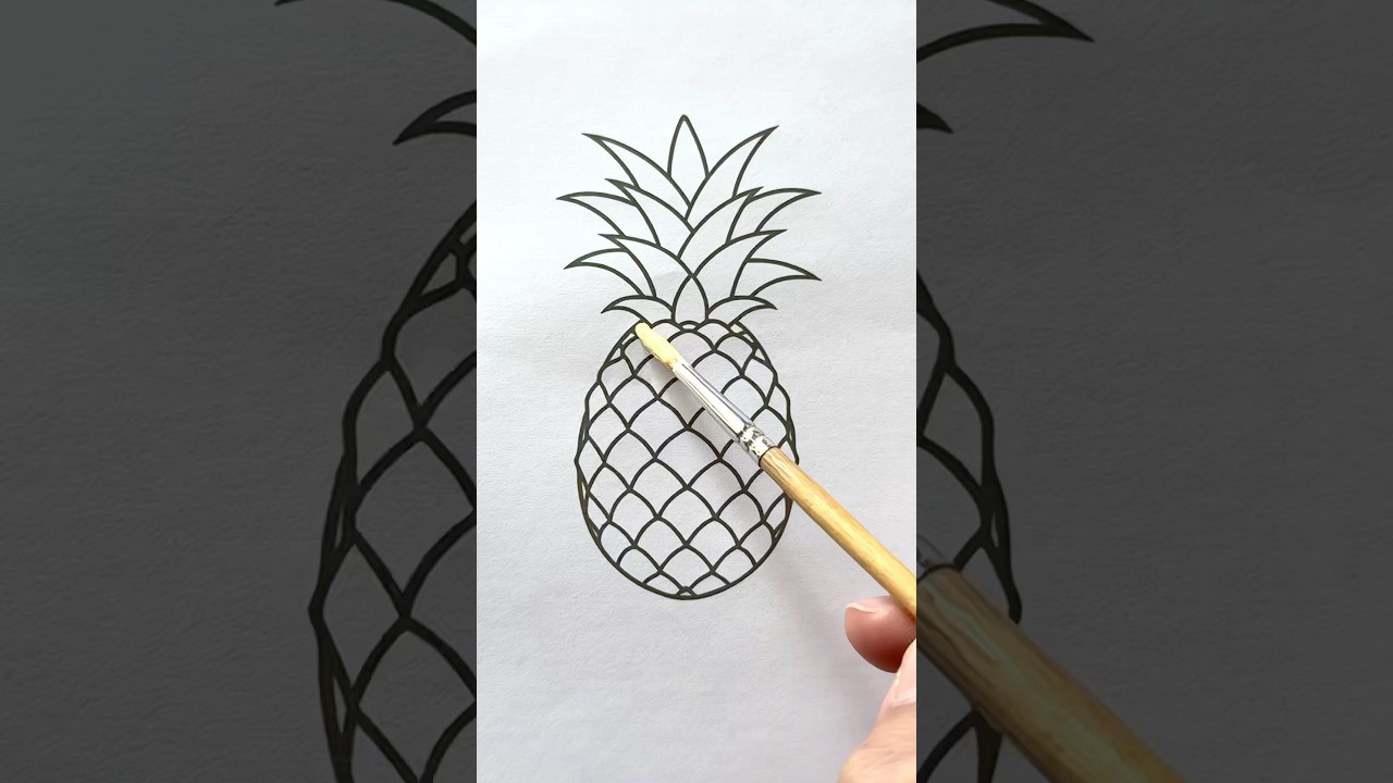 Pineapple 🍍✨ #art #artclass #trending #drawing #shorts #coloring #painting #kidsart #fruits