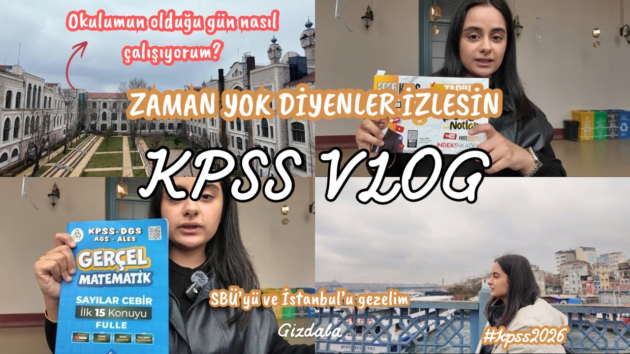 KPSS VLOG| Okulumun olduğu bir günde nasıl çalışıyorum? Çokça ders, çokça İstanbul ✨