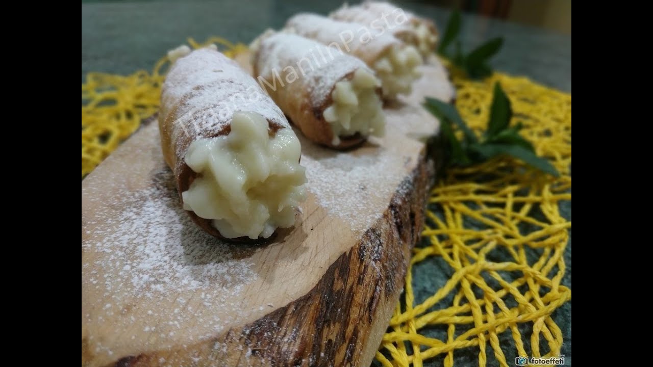 CANNOLI DI PASTA MATTA CON CREMA PASTICCERA - CROCCANTISSIMI E GUSTOSI