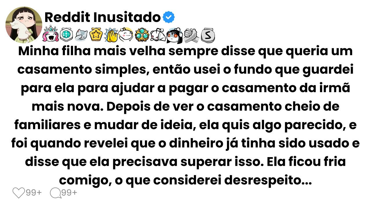 Minha filha mais velha sempre disse que queria um casamento simples, então usei o fundo que...