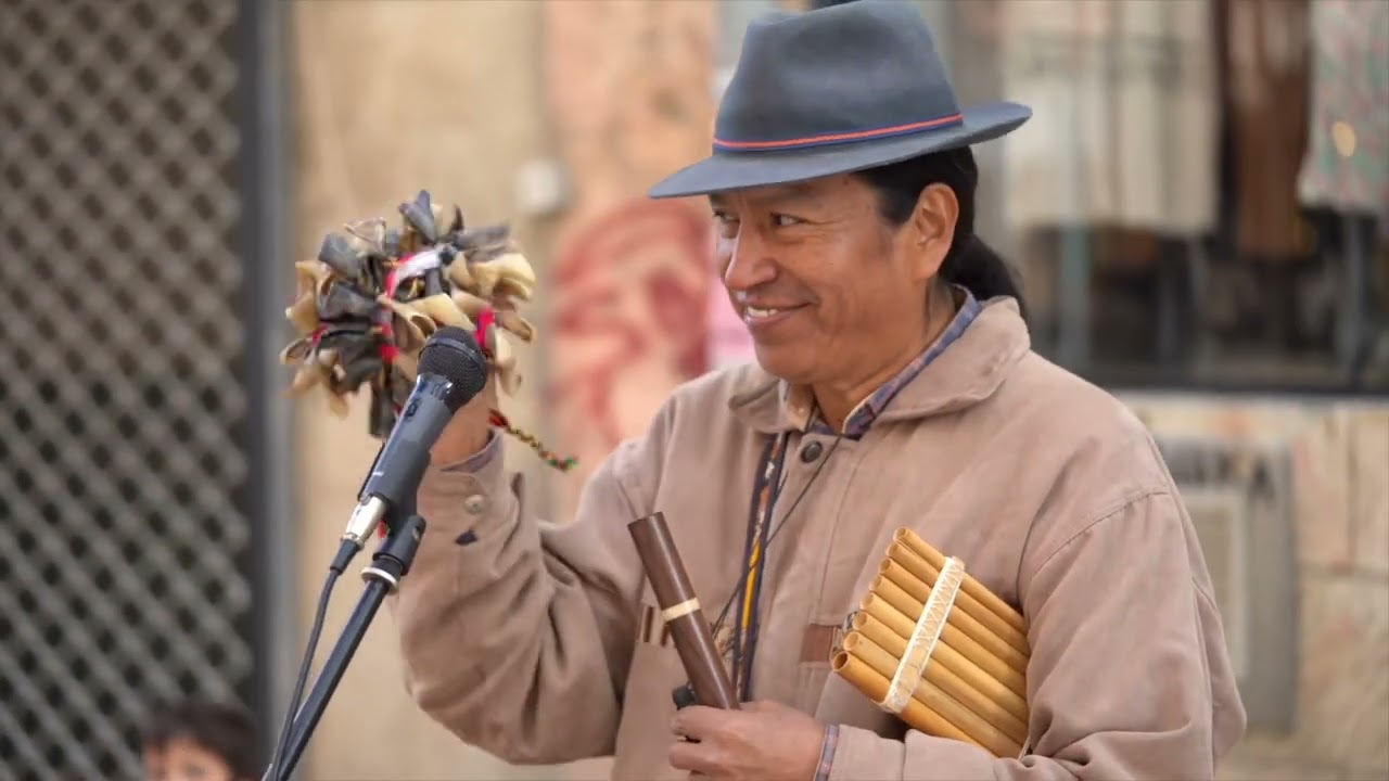 Street performer in Jerusalem Mexican traditional music