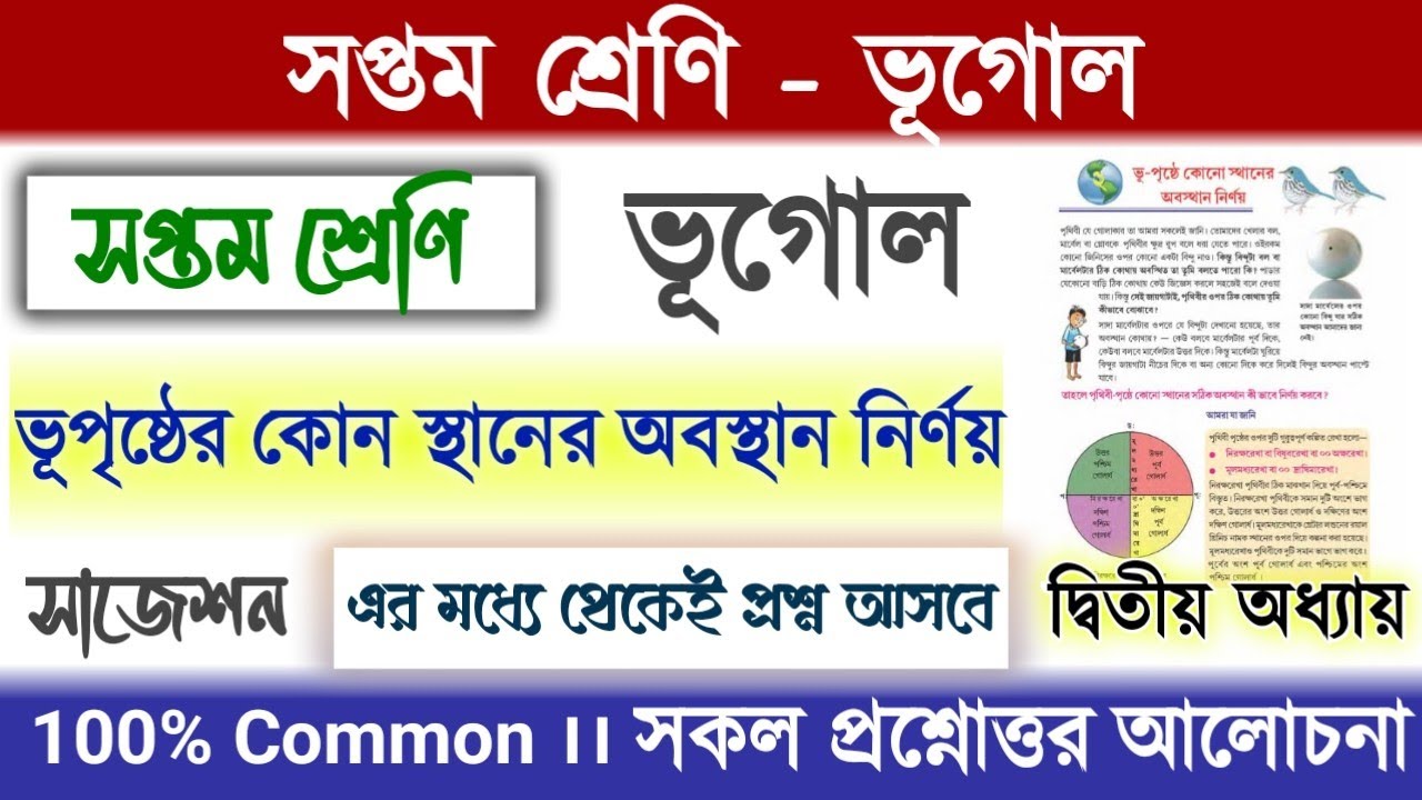Class 7 Geography Chapter 2 Bhupristher Kono Sthaner Abosthan Nirnoy/ভূপৃষ্ঠের কোনো স্থানের অবস্থান