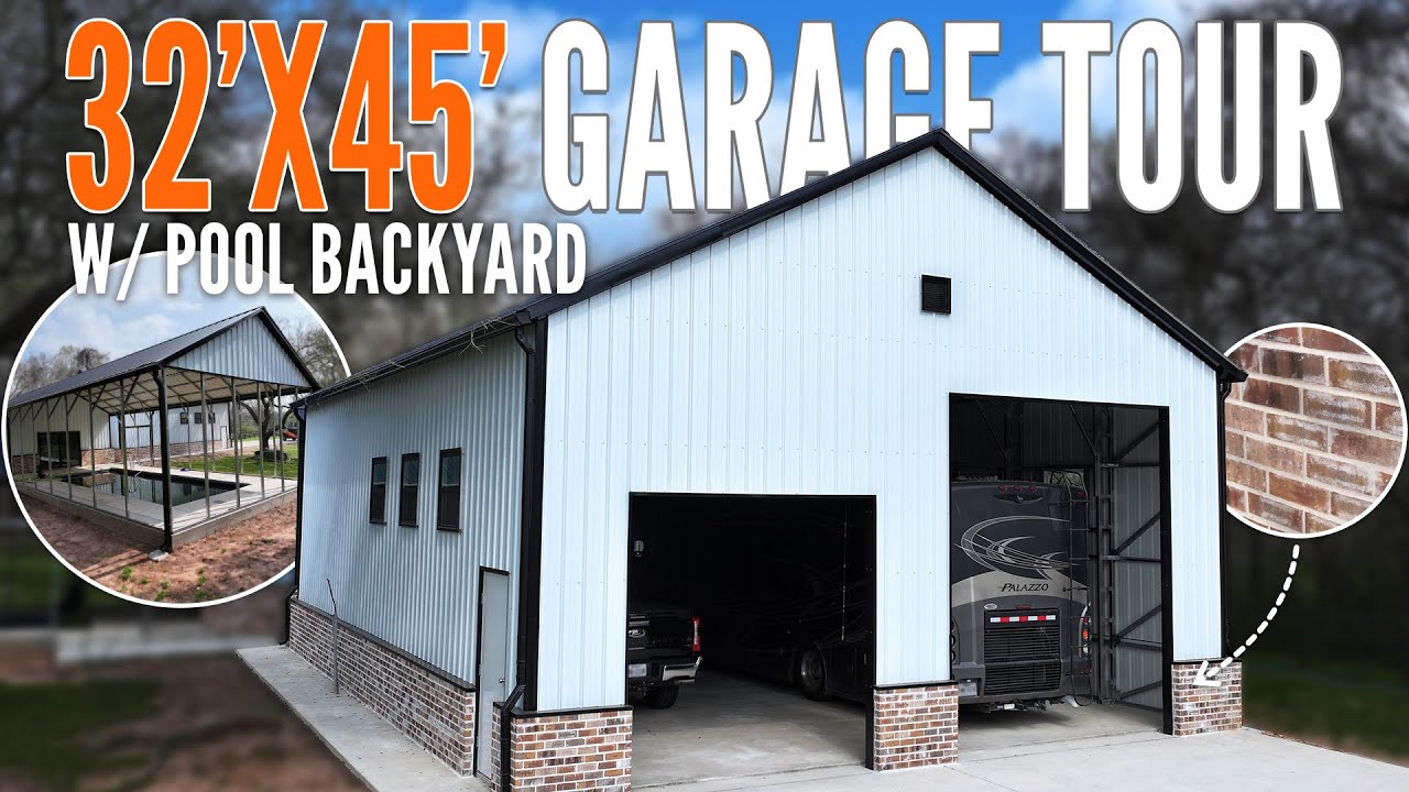 32'x45' Metal Garage and Storage w/ Pool Shade?! | Custom Metal Buildings TOUR | WolfSteel Buildings