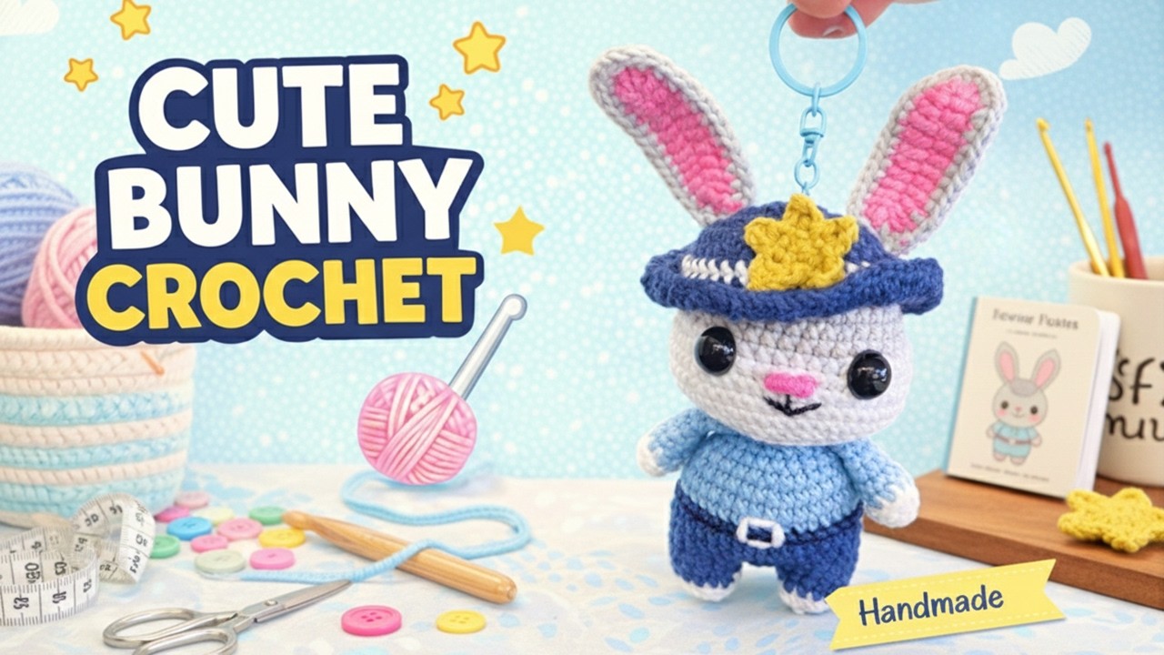 Cute Bunny Crochet Keychain | Step by Step Tutorial (Beginner Friendly)