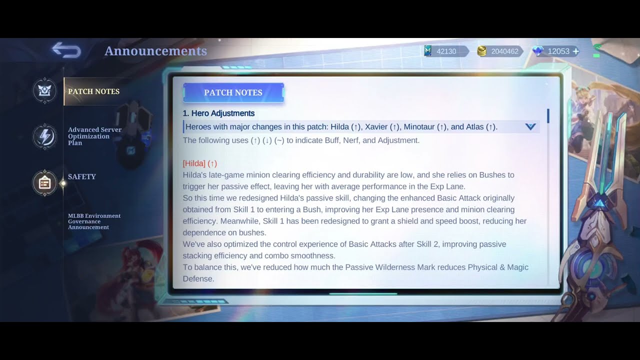 Alucard Arlott Cici YSS Nerf & Gloo Freya Balmond Buff - Patch Notes 2.1.28 Advance Server MLBB