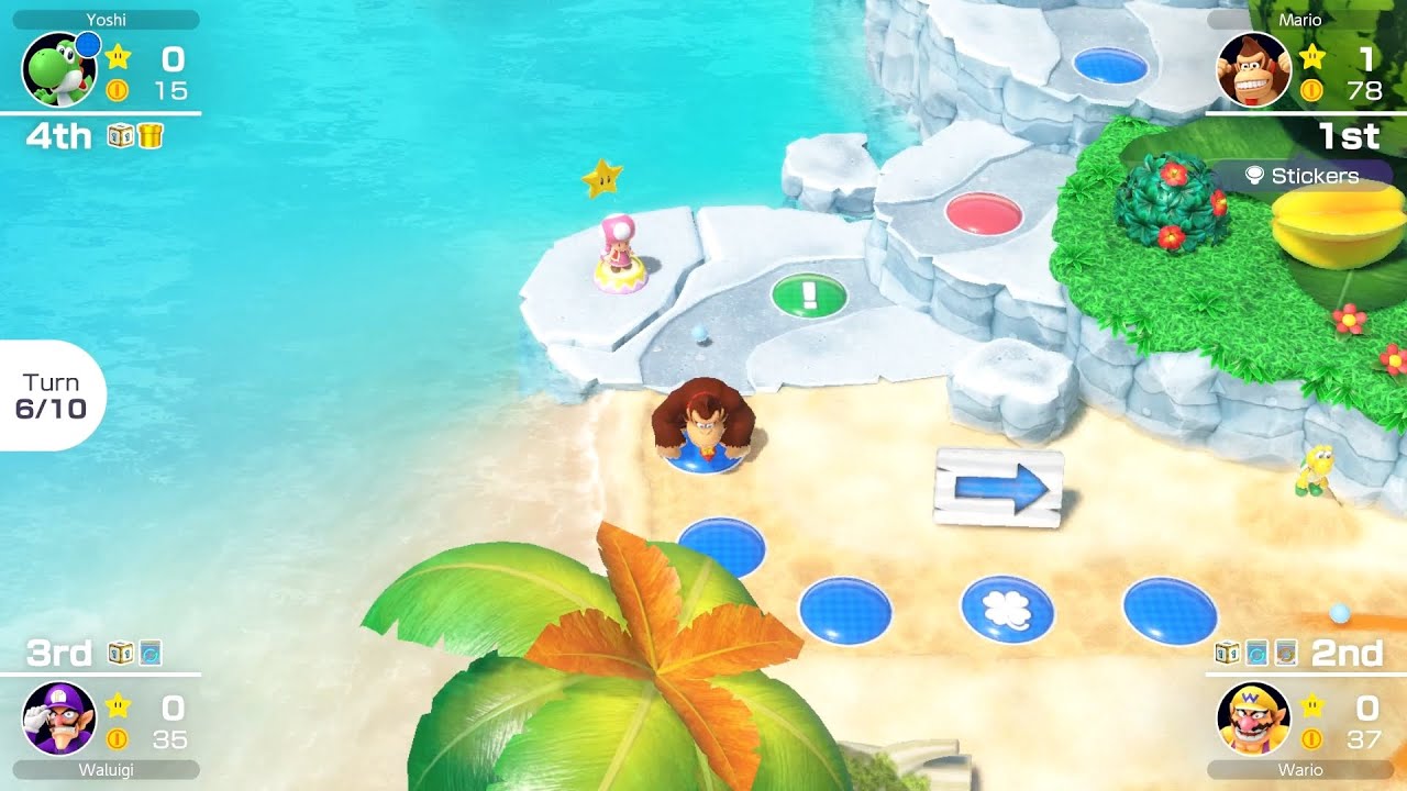 Mario Party Superstars #482 Yoshi's Tropical Island Donkey Kong vs Wario vs Waluigi vs Yoshi