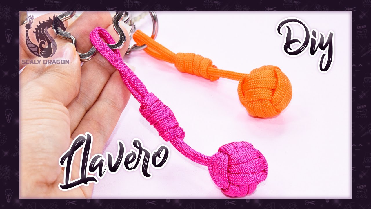 Como hacer 💕un llavero en forma de bola con cuerda 🙊 Puño de mono