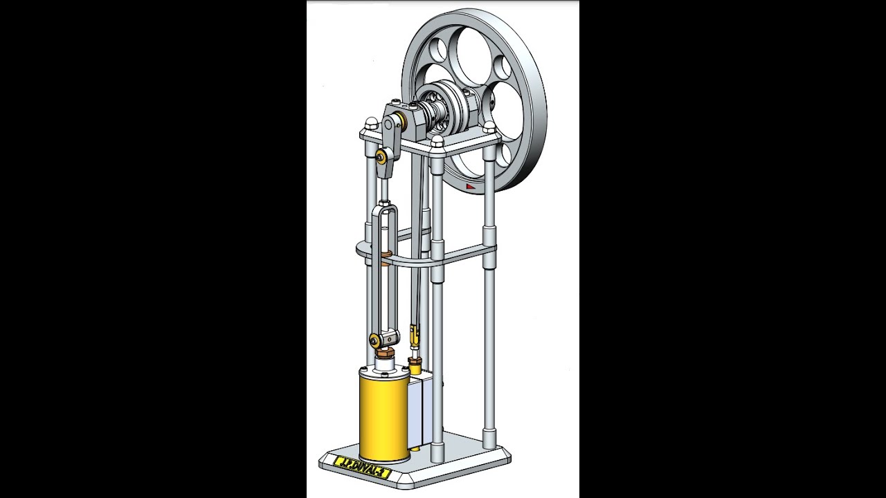 FreeCAD 0.20.1 SIMPLE 1 CYLINDER VERTICAL STEAM ENGINE (Part 5)
