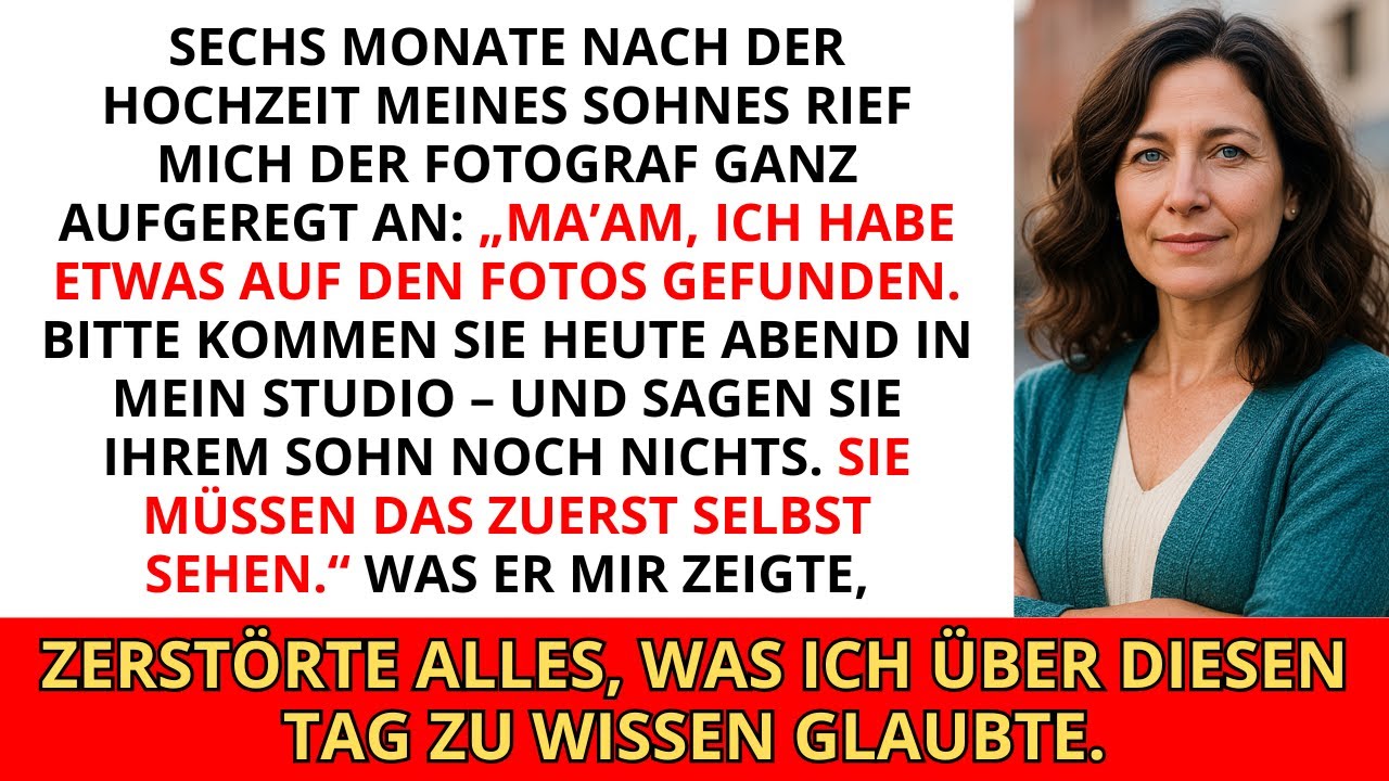 Der Hochzeitsfotograf meines Sohnes rief mich sechs Monate später an: „Ich muss Ihnen etwas zeigen.“
