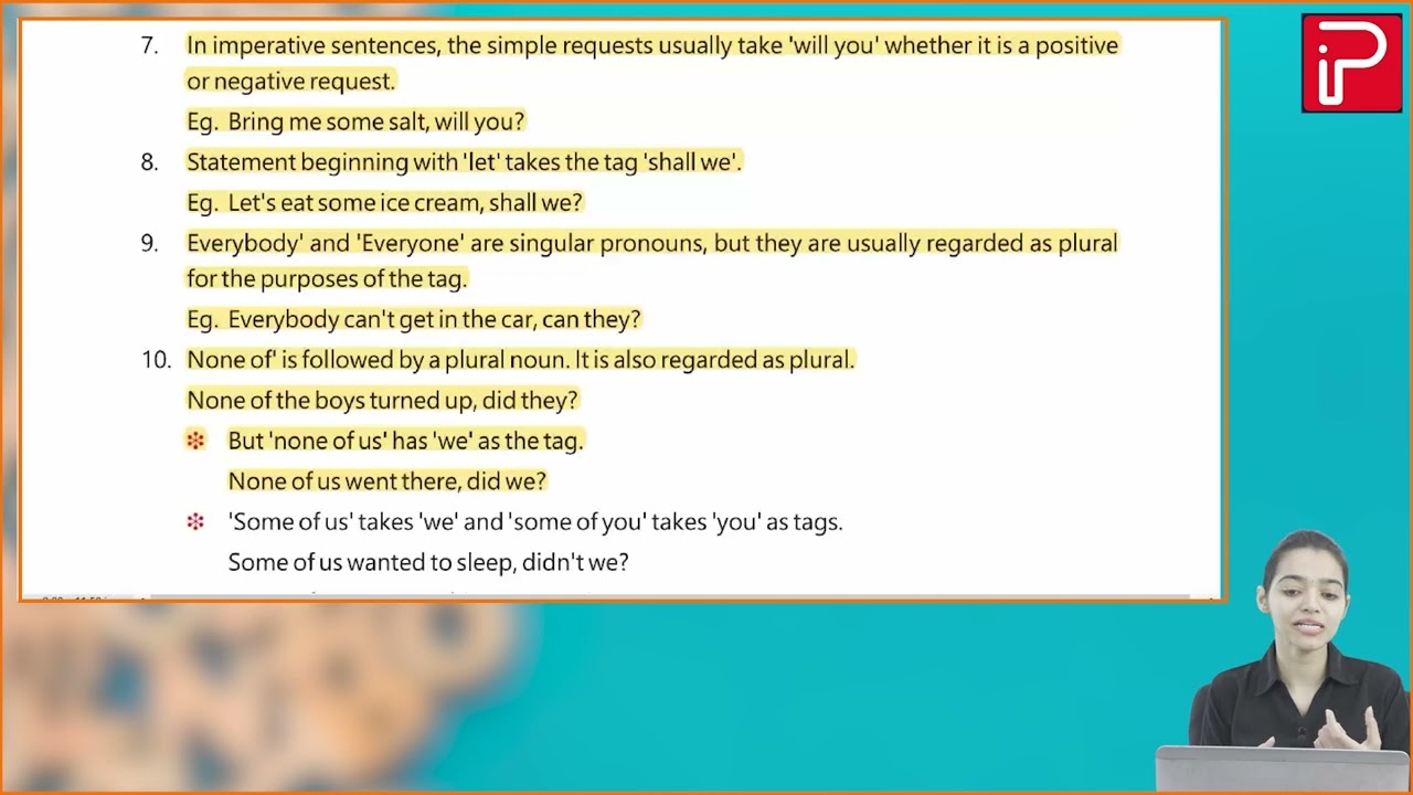Ch 20 | Pan India | Grammar | Class 08 | Question Tags | For children