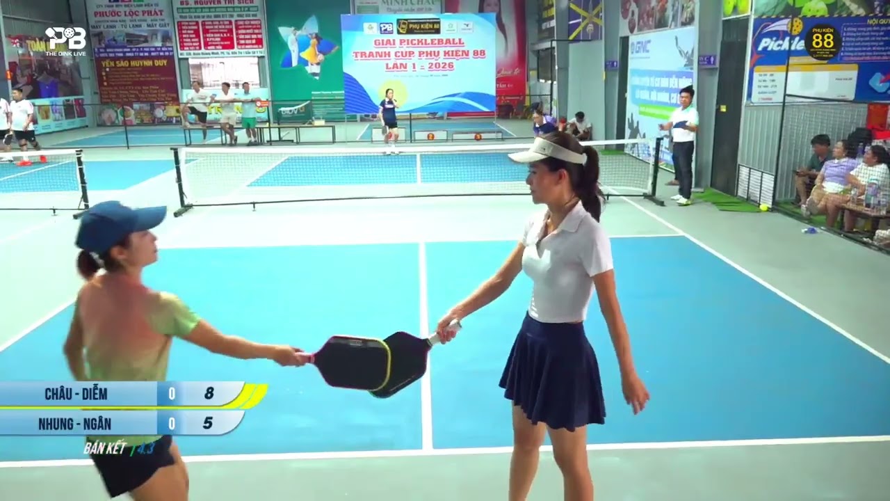 🔴 TRỰC TIẾP : Pickleball Tranh cúp Phụ kiện 88 🆘BÁN KẾT NỘI DUNG 4.3🆘  CHÂU - DIỄM 🆚 NHUNG - NGÂN