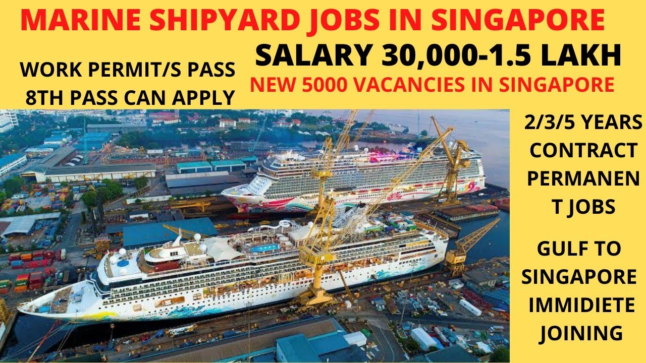 Marine shipyard jobs in Singapore 🇸🇬 l Work permit/S pass jobs l Salary 25000-1,50,000 INR l Hiring
