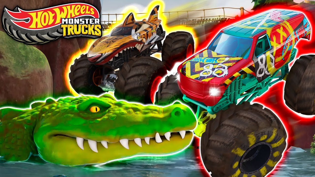 Największe wyzwania Hot Wheels Monster Trucks! 🐊💥 | @HotWheelsPolska