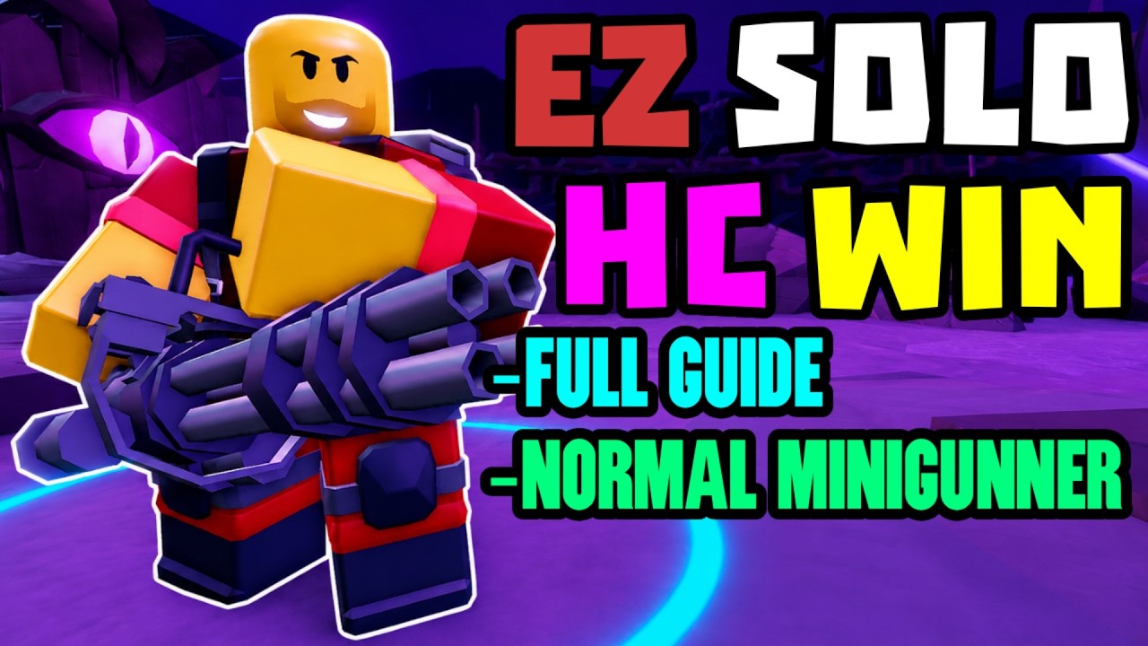 SOLO Hardcore Победа С Normal Minigunner + Полный Гайд | TDS Tower Defense Simulator