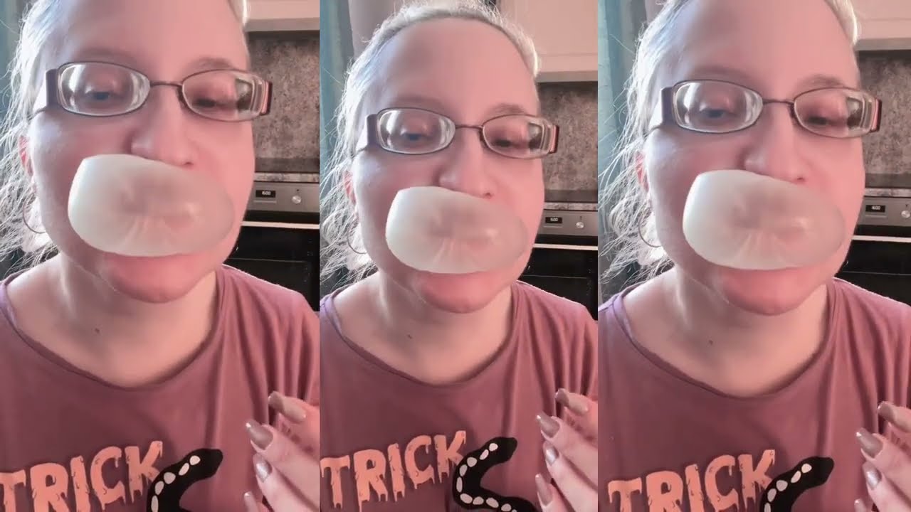 ASMR HUGE BUBBLE GUM Sound Effects listen in headphones
