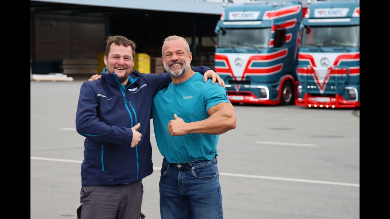 Massimo und Chris mit den neuen eActros 600 von Vögel Transporte unterwegs. | Mercedes-Benz Trucks