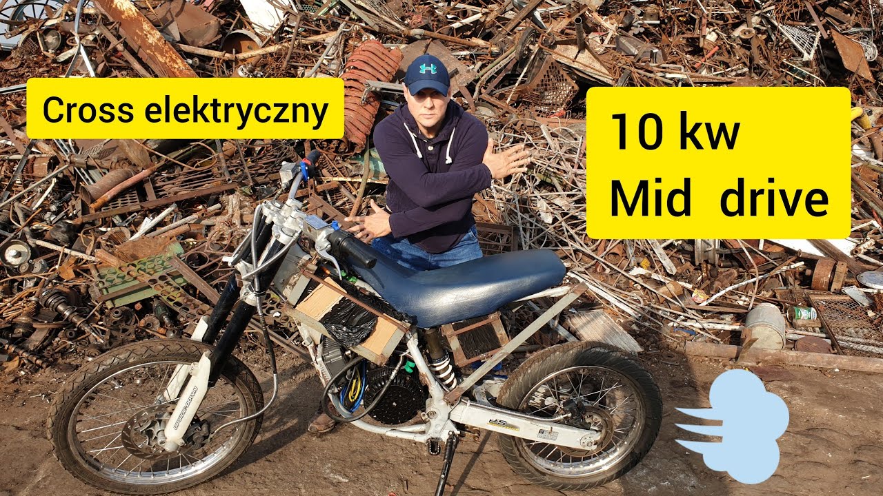 Electric motorcycle EV 10kw 🇵🇱 Cross,motocykl elektryczny, wizyta na Złomowisku 😁cz. 1