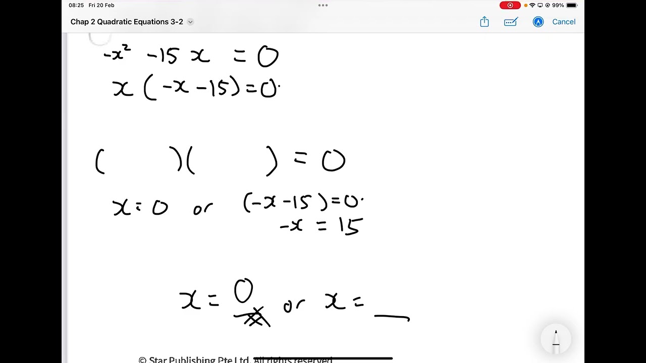 3 2 Solving Quadratic Eq through Factorisation part 2