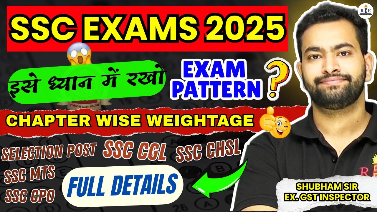 SSC 2025 Exam Blueprint 🔥 | Chapter-Wise Weightage for CGL, CHSL, CPO, MTS, selection post and more