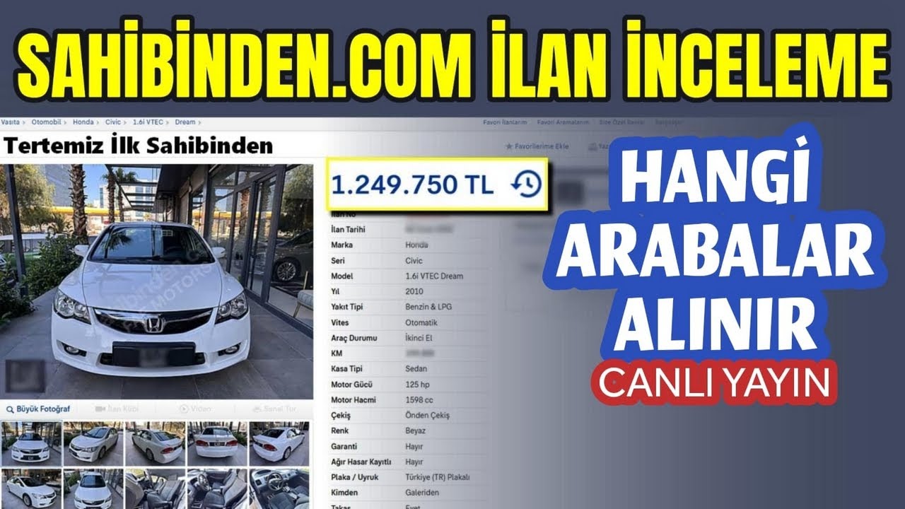 🔴 Canlı Yayın: Honda Civic SATIŞI DURDU | Sahibinden İlan İnceleme - 2 Ocak 2026