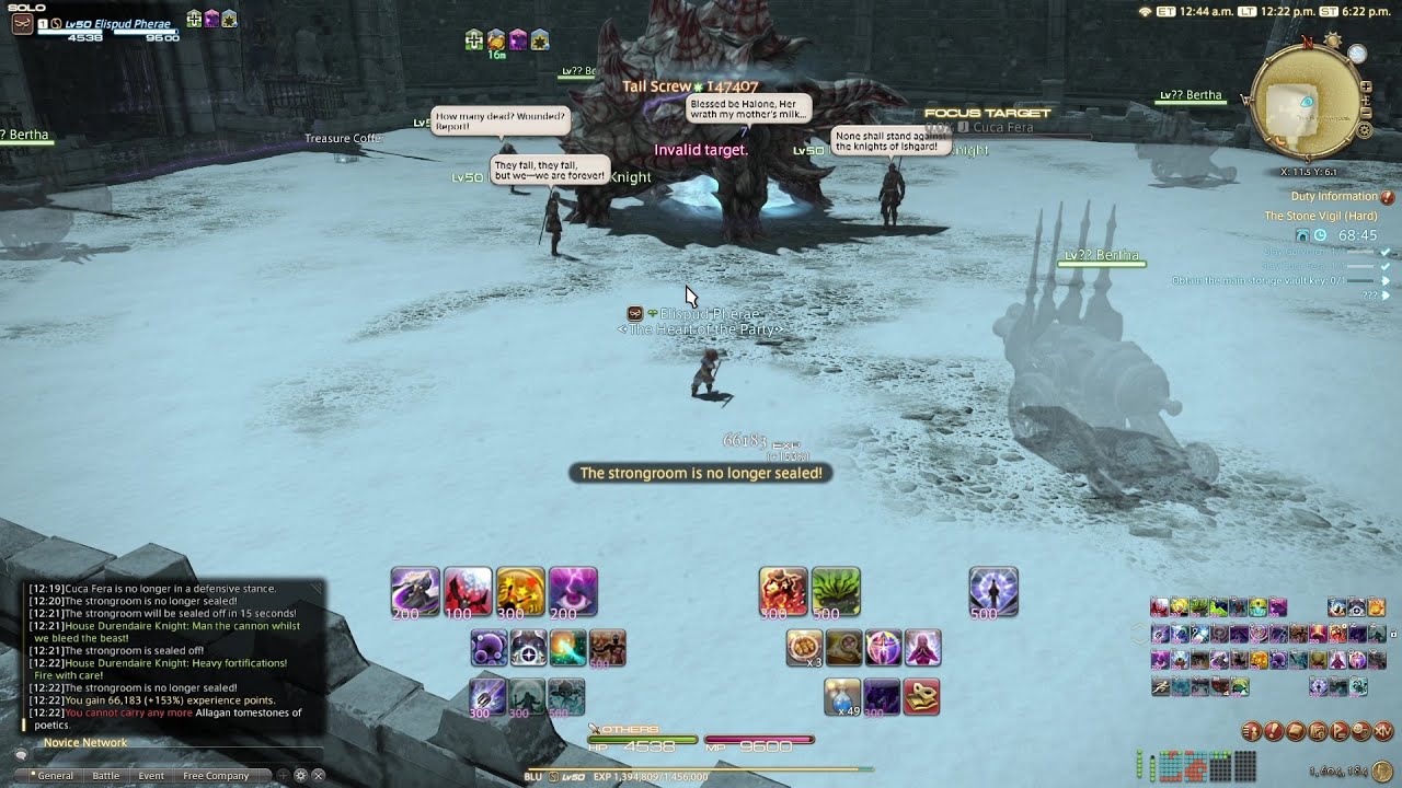 [Blue Mage Spells] Final Fantasy XIV: Easy Diamondback with Tail Screw - Stone Vigil (Hard)