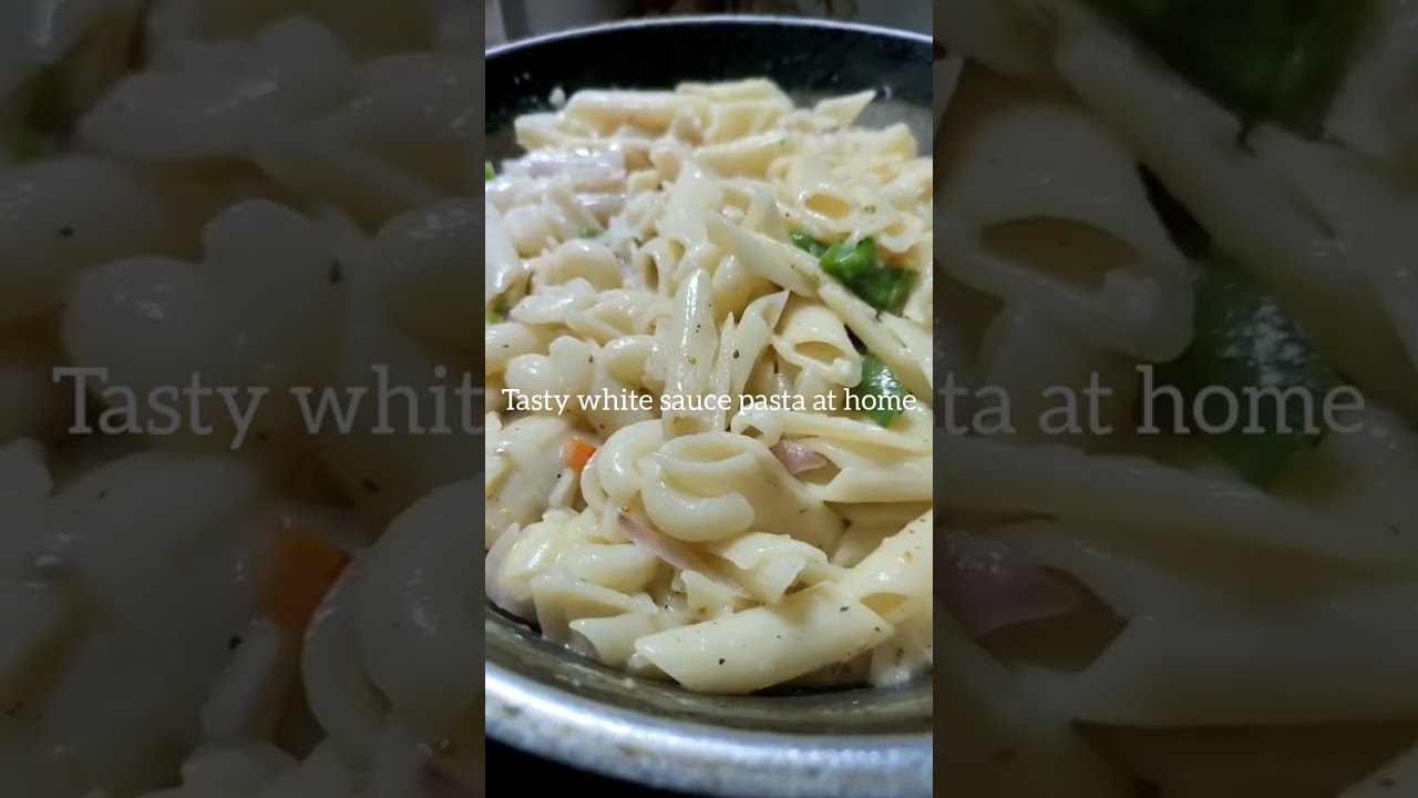 Tastyyy white sauce pasta 🍝 #pastatime #whitesaucepasta  #pastalover 