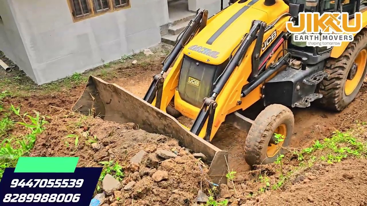 JCB 3DX in Action: Clearing Overgrown Grass & Soil Around the House! | JIKKU EARTH MOVERS | TVM
