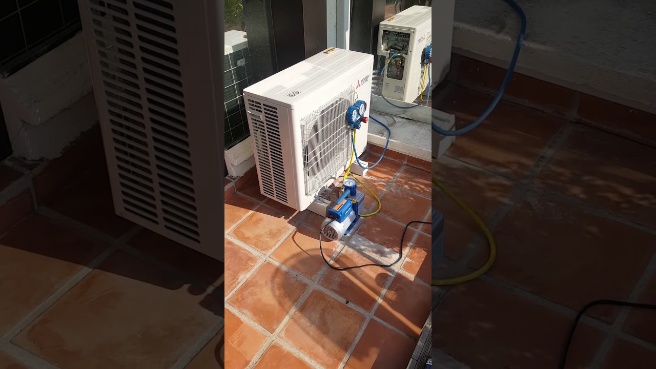 Tirage au vide avant mise en service climatisation MITSUBISHI ELECTRIC Roquebrune Cap Martin