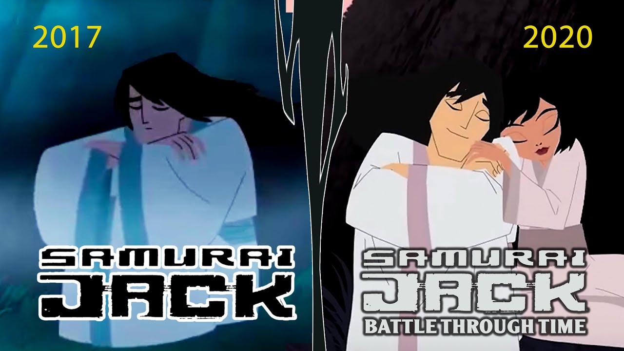 Samurai Jack Season 5 Ending vs Video Game Secret Ending side-by-side comparison