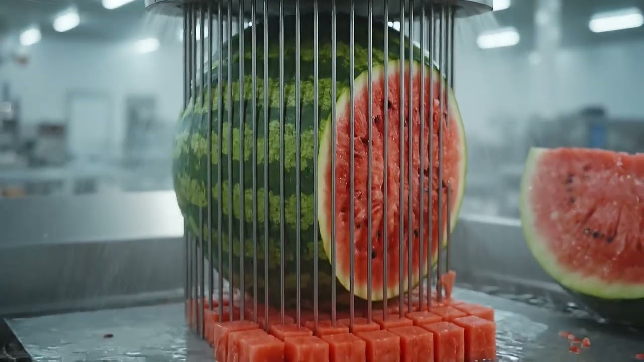 Inside a Modern Watermelon Processing Plant: From Whole Melons to Sweet Red Juice