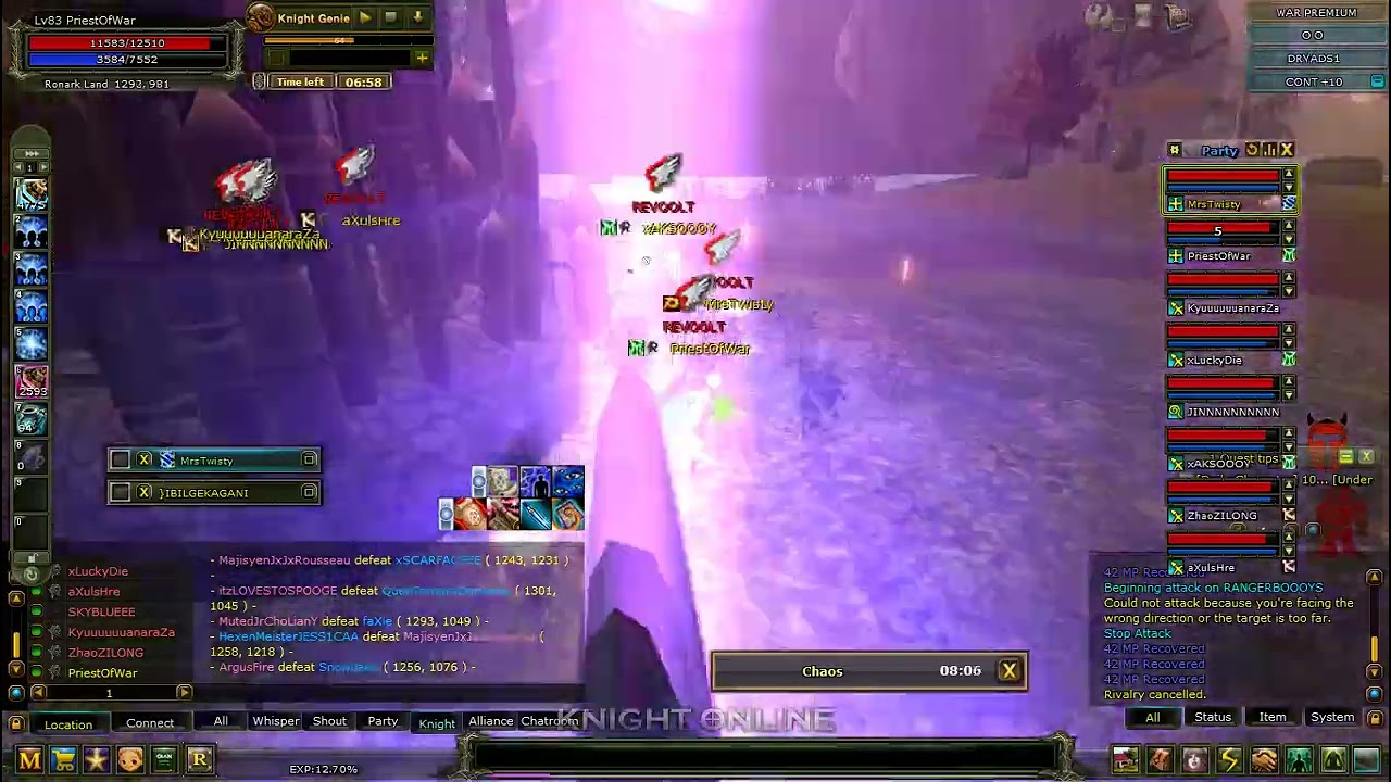 Dryads Aksam pksı PriestofWar #knightonline #pk #priest