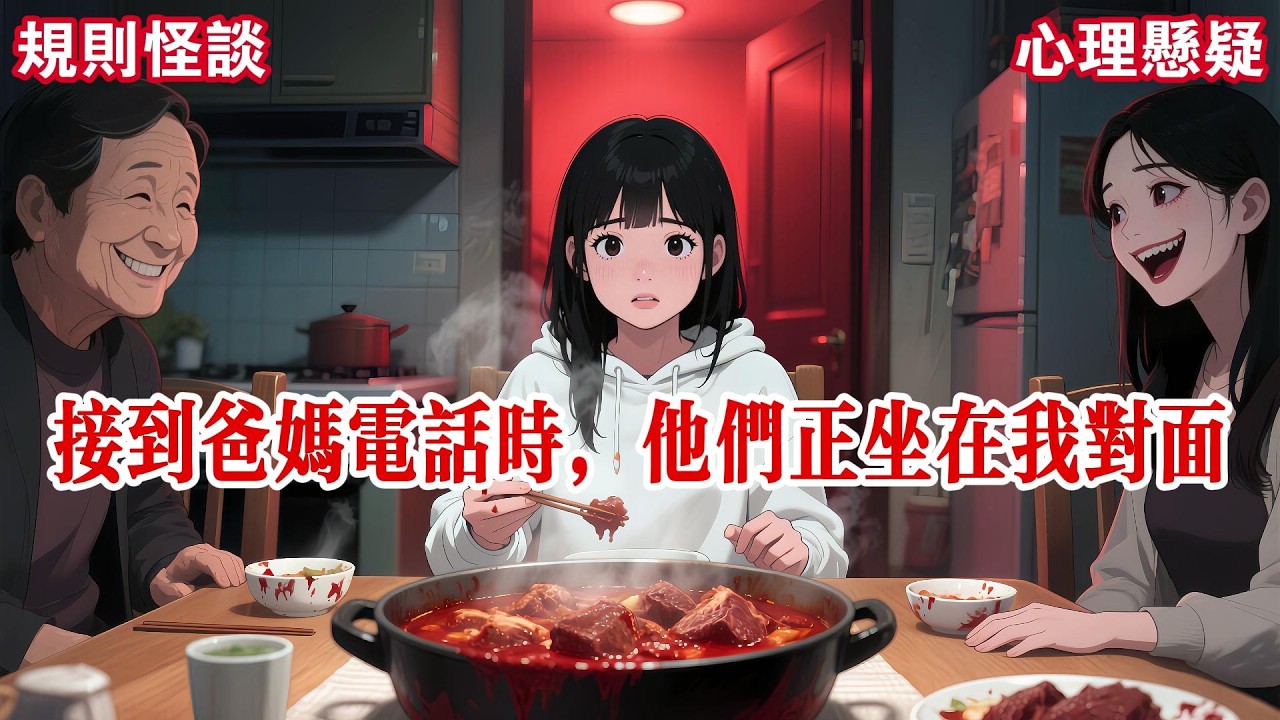 【完结】我在家里的客厅，接到了爸妈给我打来的电话。他们问我为什么还不回家。可我现在，分明就在家里。我的面前有两个和爸妈长得一模一样的人，背对着我坐着。#有声小说 #小说 #悬疑 #助眠