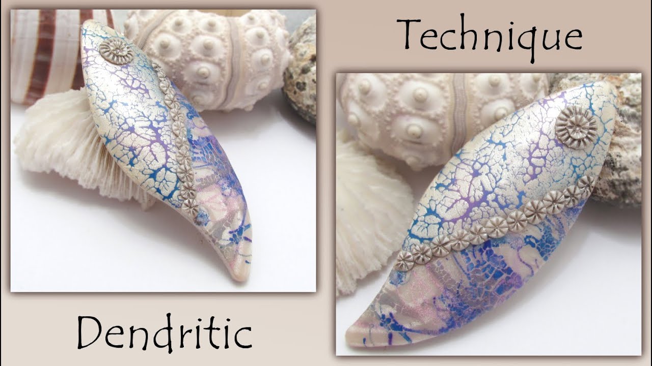 Working with Liquid Polymer Clay & Paints - Using the Dendritic Technique to Create a Clay Pendants