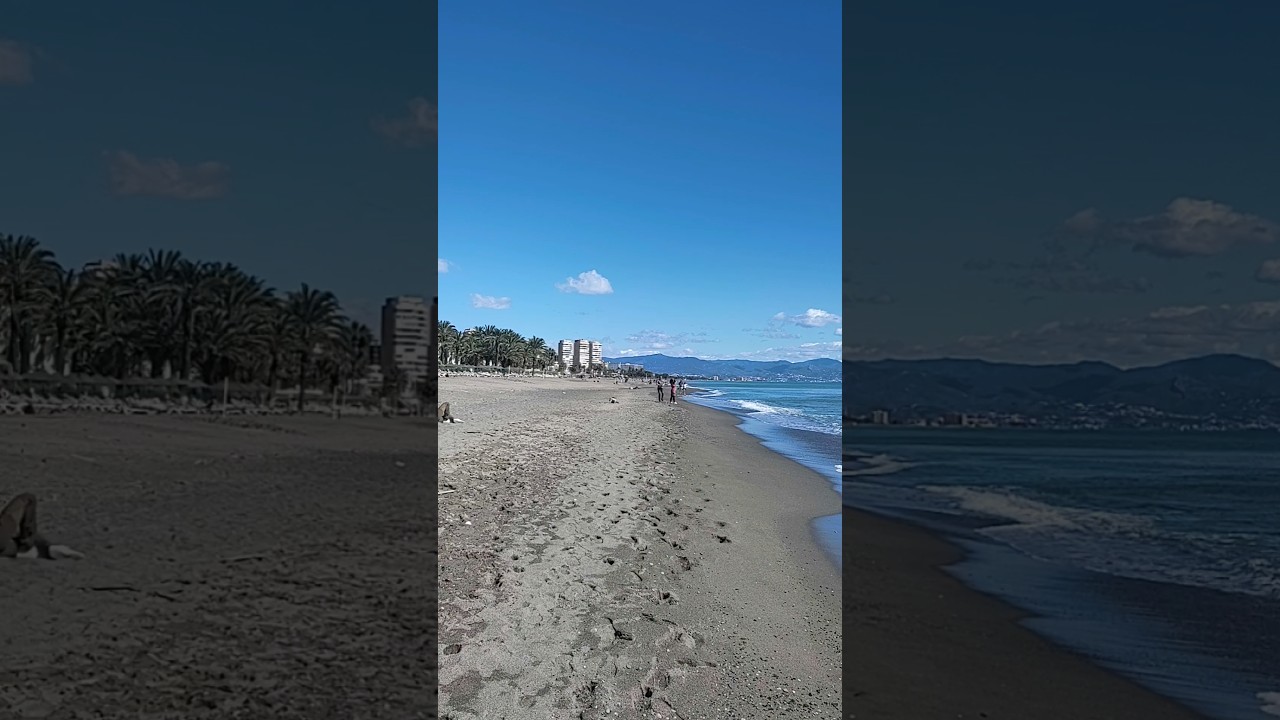 Sunny Day in Torremolinos, Malaga 🌞 &ndash; Beach, Mountains & Promenade 🏖️