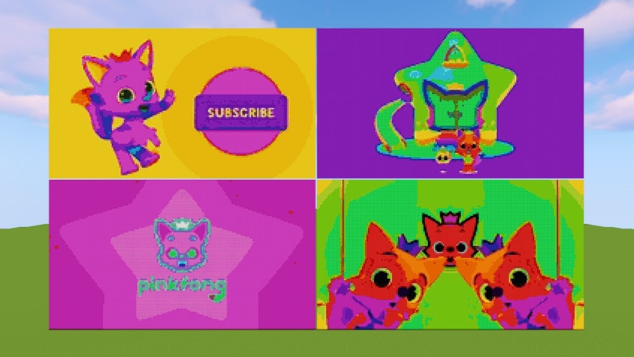 Вступительный логотип Pinkfong | Подборка эффектов пиксельной графики Minecraft | Предварительный...
