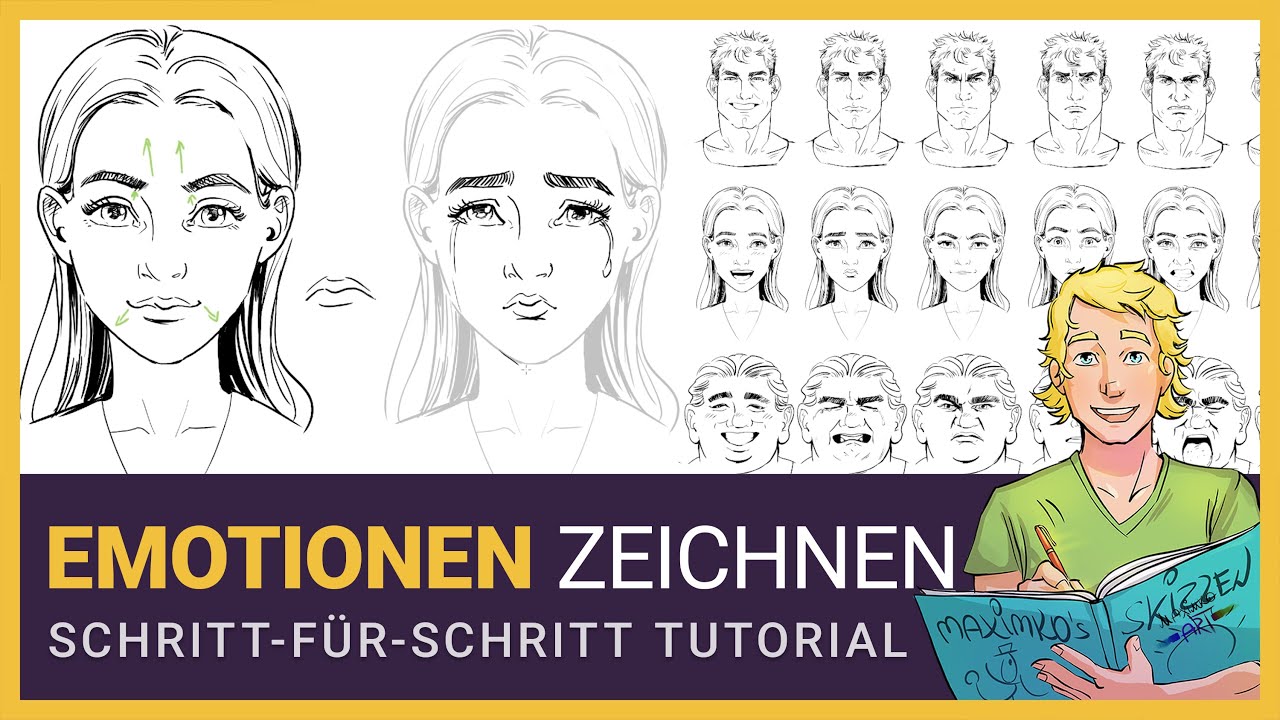 Mimik und Gesichtszüge zeichnen: Trauer Schritt-für-Schritt-Anleitung für Manga und Portrait