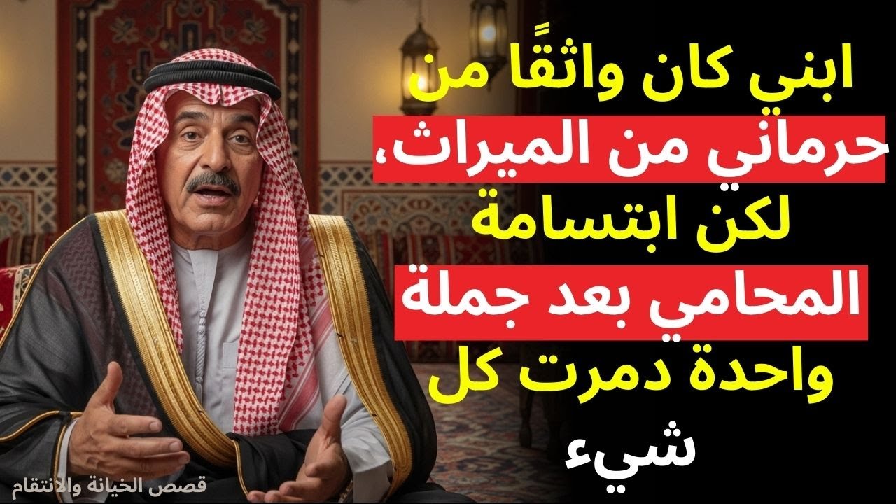 قال ابني أنني لن أرث شيئًا من ثروة والدته، لكن ضحكة المحامي قلبت الطاولة عليه (قصة حقيقية مؤلمة)