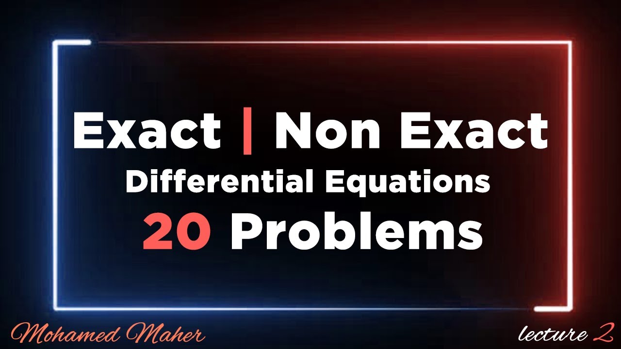 Exact and Non Exact Differential Equations