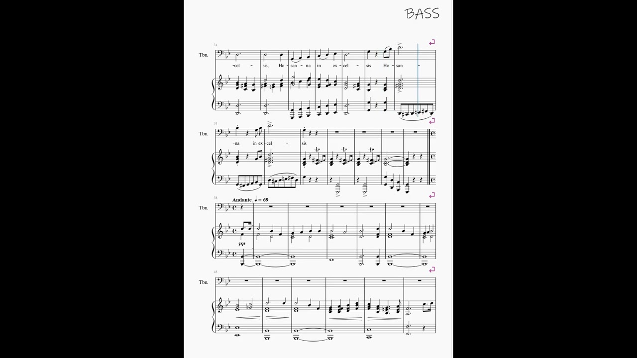 (B) SANCTUS, BENEDICTUS/ MASS of St. Cecilia in B flat .Turner ( for Tablet )