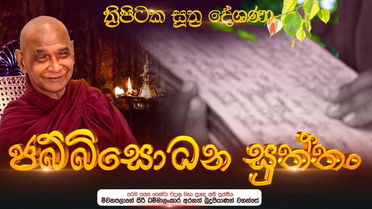 ⭕ ජබ්බිසොධන සුත්තං I | ත්‍රිපිටක සූත්‍ර දේශනා | මහාප්‍රාඥ මීවනපලානේ සිරිධම්මාලංකාර  මහඅරහතුන් වහන්සේ