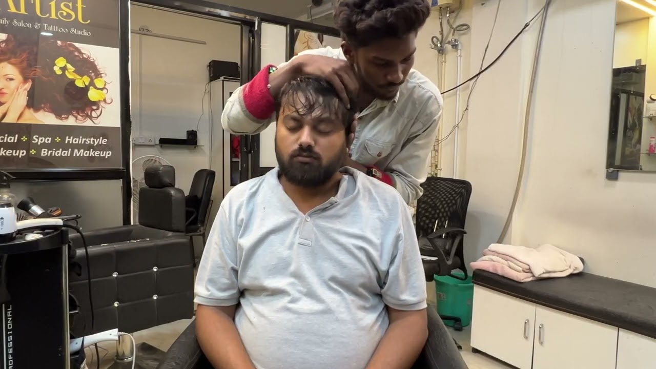 High PRESSURE Indian Massage brings Maximum Pleasure | Lalit barber | ASMRSTREETS .#asmr #viral
