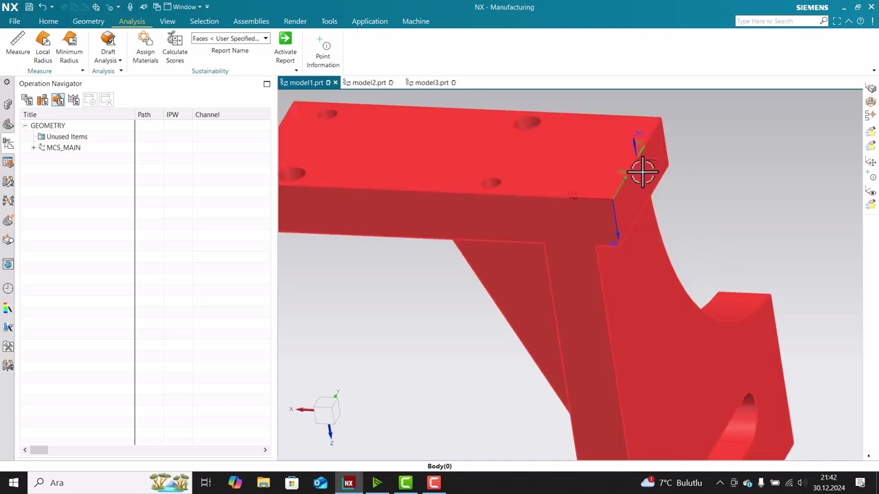 [005] Siemens NX CAM ( MERKEZ ATAMA (WCS) ) #&uuml;cretsizeğitim