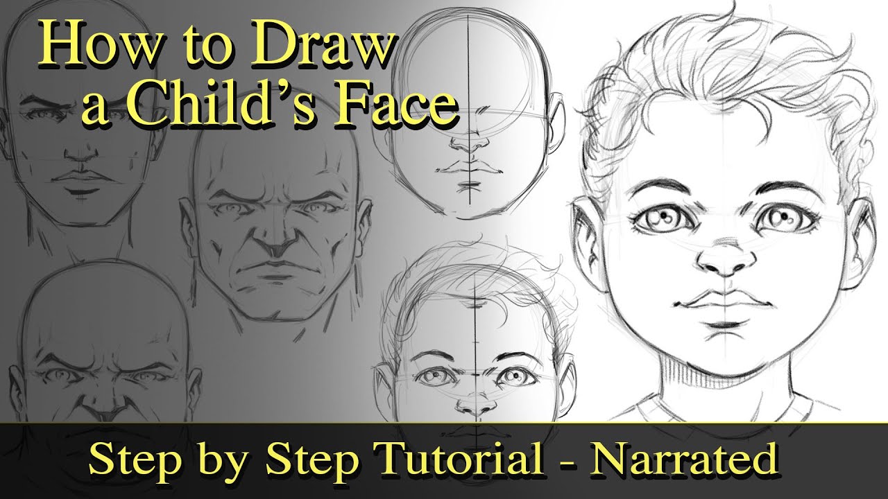 How to Draw a Child's Face and Study Proportions - Narrated