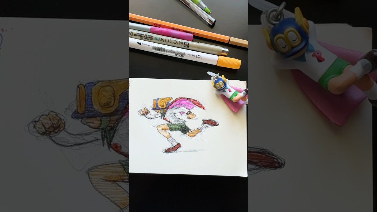 Doodle of Perman, a character by Fujiko F. Fujio, the creator of Doraemon. #sketch #drawing