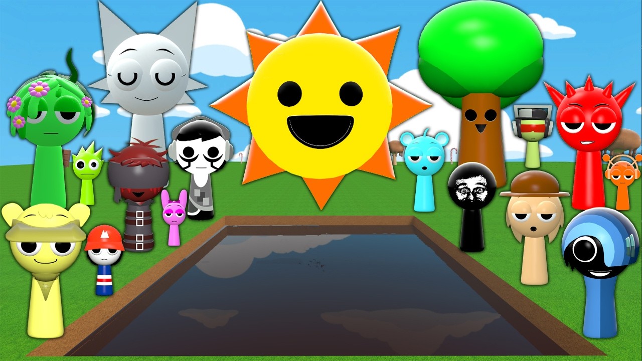I FOUND ALL MR SUN TREE FUN COMPUTER EVOLUTION SPRUNKI FAMILY in CHOCOLATE POOL Garry's Mod