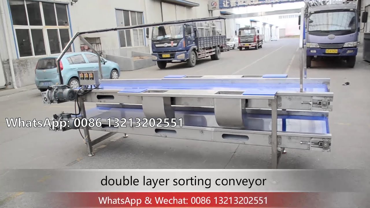 double layer sorting table picking conveyor line with LED mounted and with cutting board stations