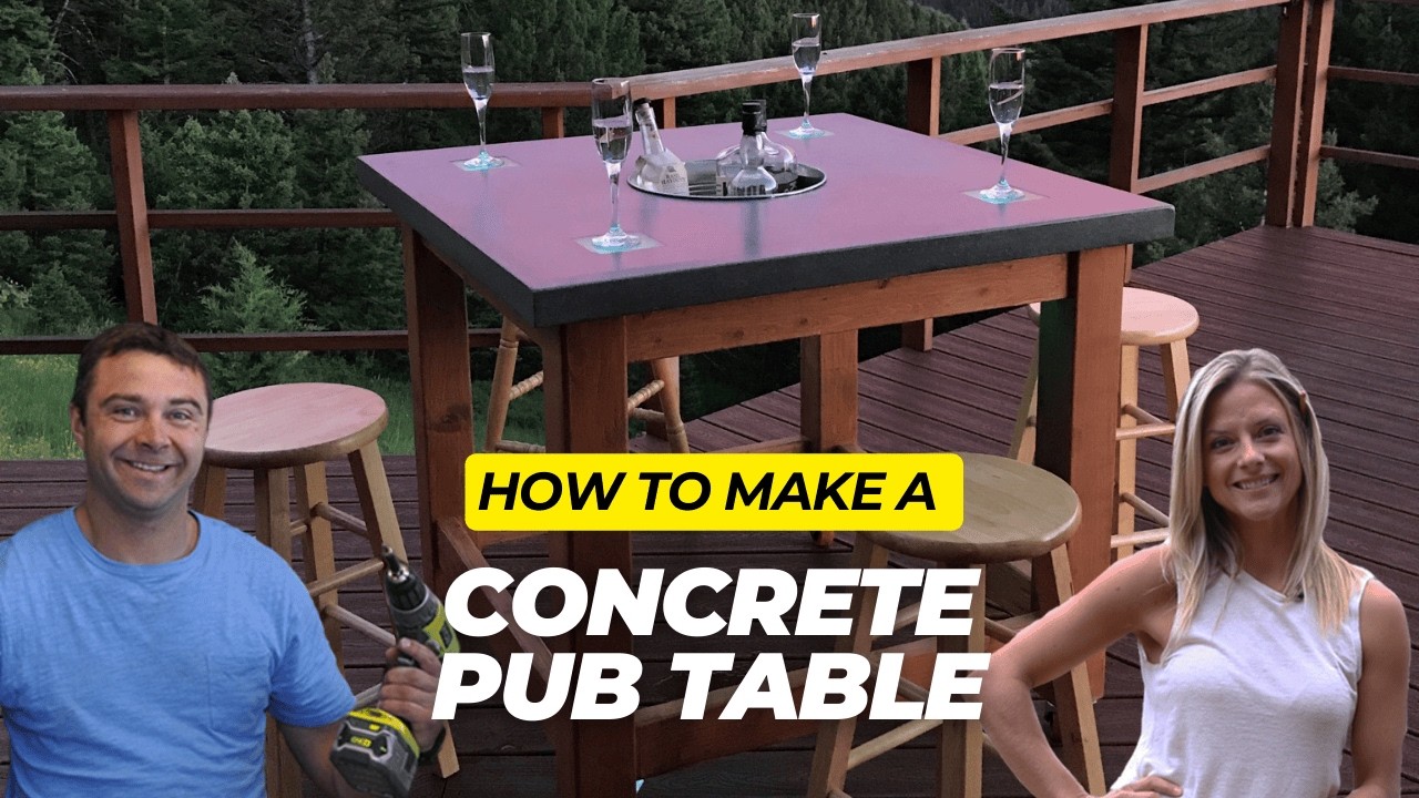How to Make a Concrete Patio Pub Table with LED Lights and a Cooler