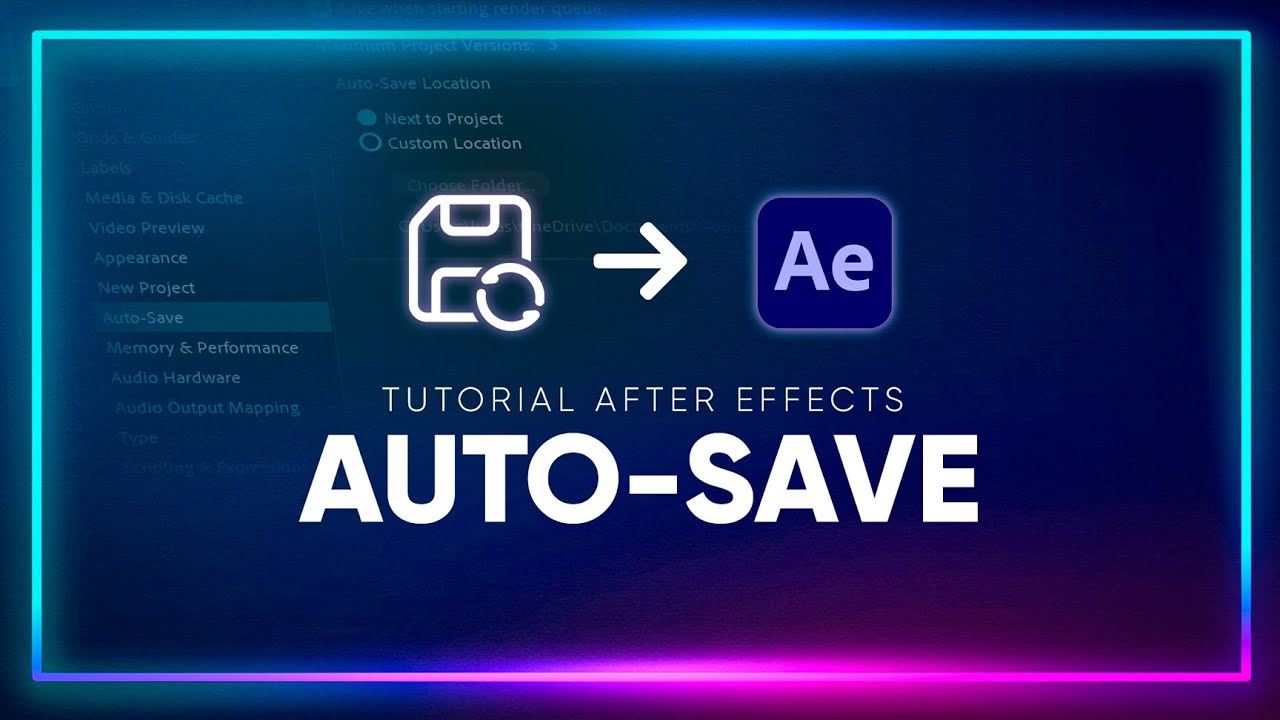 Aprenda a configurar o Auto-Save do After Effects | Tutorial