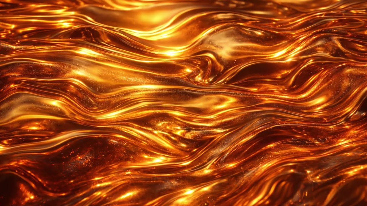 LIQUID GOLD AURORA ✨ Mesmerizing Flow for Deep Focus & Relaxation | 4K Golden Elegance